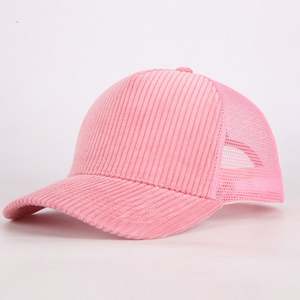 Custom 5 Panel Blank Men Women <b>Corduroy</b> Baseball <b>Caps</b> Mesh Trucker Hats With Your Own Logo - Product Image 5