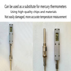 شاشة رقمية صناعية مقاومة للحرارة العالية مقياس درجة حرارة عادم، خط أنابيب، ملحق بحري مع قضيب مجس - Product Image 2