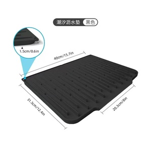 Tapis de drainage en silicone à séchage rapide SanSong - Rainures ondulées pour un drainage efficace et le séchage de la vaisselle - Product Image 3