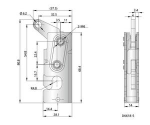 FS7108 R4-50-31, verrouillage automatique de porte de voiture, boîte de ramassage, serrure de porte, loquet dissimulé, serrure de porte rotative dissimulée - Product Image 6