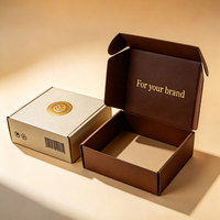 Caja de Regalo de Cartón Kraft Natural con Sello Dorado, Logotipo Personalizado Impreso, Caja de Embalaje de Cartón Corrugado Reciclable, Venta al Por Mayor