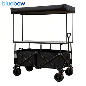 <strong>Folding</strong> Wagon for Outdoor Market Stall Portable Collapsible <strong>Cart</strong> Vendor Booth Heavy Duty Garden Show Trolley - Product Image 2