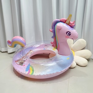 Bouée gonflable licorne pour adulte, épaisse, 120 cm, grande taille, couleur unie, pour la natation et les sports nautiques - Product Image 2