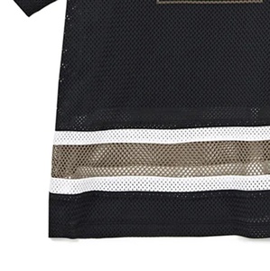Maillot de football élégant et confortable à col en V, manches courtes, 100 % polyester, noir, avec numéro 25 imprimé - Product Image 6