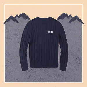 Pull-over personnalisé en coton mélangé pour hommes avec col roulé brodé de logo pour le printemps - Product Image 3