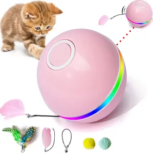 电动互动宠物猫玩具自动滚动智能猫球，室内猫训练自移动小猫玩具