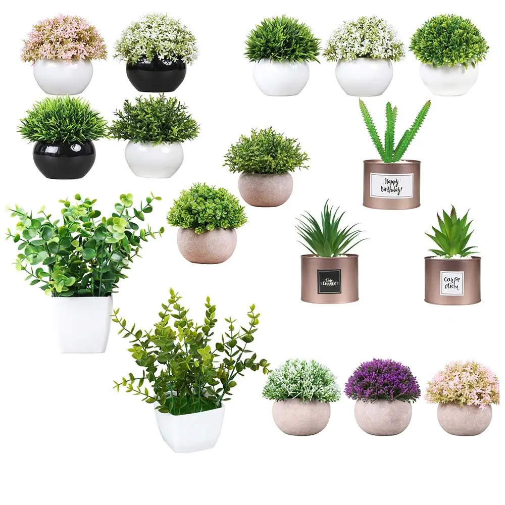 Heißer Verkauf von künstlichem Topf Set Home Desktop Simulation Grüne Pflanze Diy Mini Fake Pot Künstliche grüne Pflanze