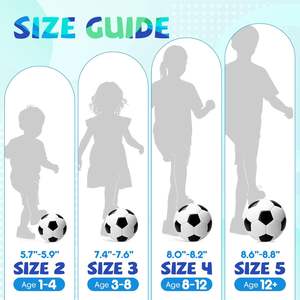 Innotoys Ballon de football taille 5 taille 4 taille 3 taille 2 en PVC dégonflé pour entraînement intérieur et extérieur pour enfants et adultes - Product Image 1