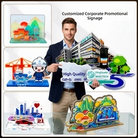 Présentoirs de bureau personnalisables en acrylique pour mascotte d'entreprise, figurines multi-emplacements, articles promotionnels