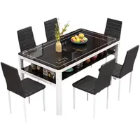 Kombination aus Esstisch und Stuhl Moderner minimalisti scher Esstisch für kleine Familien 4 Personen 6 Personen rechteckige gehärtete Glasuren