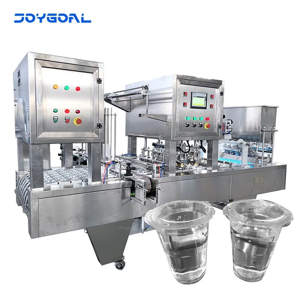Fornitori di macchine per il riempimento di tazze di latte, macchina per il riempimento e la sigillatura di bicchieri di plastica liquida, macchina per il riempimento di tè a bolle