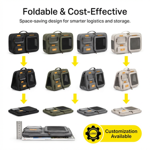 Tavşan Katlanabilir Köpek Sırt Çantası Büyük Kapasiteli Şık Düz Naylon Düğmeli Çevre Dostu Evcil Hayvan Taşıyıcısı Köpekler için Dışarı Çıkarmak İçin Taşınabilir - Product Image 4