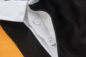 <span class=keywords><strong>Maillot</strong></span> de <span class=keywords><strong>rugby</strong></span> tricoté sans couture en polyester recyclé et coton, <span class=keywords><strong>personnalisable</strong></span>, teint en fil, pour les diplômés de l'école, fabriqué par SMU - Product Image 6