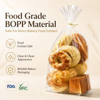 Sacs à fond plat en BOPP transparent de qualité alimentaire, micro-perforés, pour l'emballage de pains de boulangerie, vente en gros