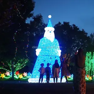 商業クリスマスライトショーのための屋外3D特大LEDクリスマスライトサンタクロース