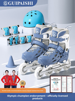 Patins à roulettes pour enfants RS pour garçons et filles de 6 à 12 ans, débutants, ensemble complet, patins en ligne, roues en polyuréthane, maille PU