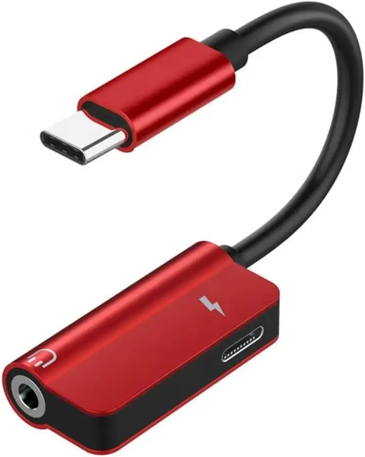 USB C đến 3.5mm Jack và bộ sạc Adapter, 2 trong 1 Type-C để AUX cáp âm thanh tai nghe Tai nghe Dongle