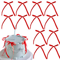 DDLP Schwarze Satin-Schleife Kuchendekoration Cupcake-Verzierungen Coquette Geburtstag 14+ Jahre