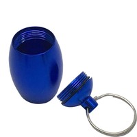 Porte-clés ovale en aluminium tendance pour flacon de médicaments, étanche, avec anneaux de jonction pour rangement de bouchons d'oreille, couleurs personnalisables
