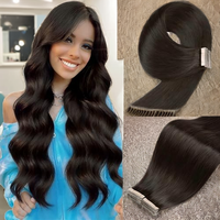 Extensiones de Cabello Humano con Cinta Adhesiva Doble, Naturales e Invisibles, Negras, Remy, Lisas y Sedosas, para Trenzas