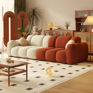 Ensemble de tissu Biscuit de Style rétro français 2025 canapé sectionnel Simple rangée droite pour la maison salon petit appartement hôtel éponge - Product Image 2