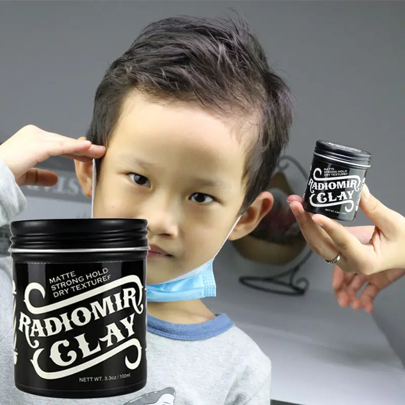 100ml Own brand professional barber salon use medium black aluminum tin cans hair pomade hair styling paste