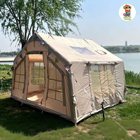 Tente Gonflable Quatre Saisons Green Ear Monkey pour Camping Extérieur, Imperméable, Protection Solaire, Colonne d'Air, Automatique