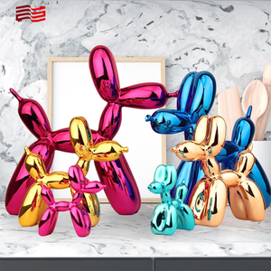 2025 moda resina globo perro escultura multicolor Metal Animal arte decoración, efecto espejo (10cm-30cm) - Product Image 5