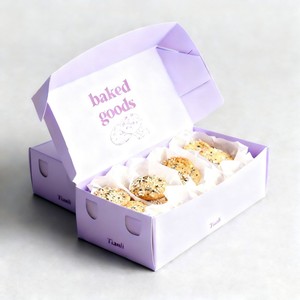 Caja de Papel <span class=keywords><strong>para</strong></span> Llevar Comida, Reciclable, Económica, Impresa por Ambos Lados, <span class=keywords><strong>para</strong></span> Postres, Galletas, <span class=keywords><strong>Donas</strong></span>, Chocolate, Pan - Product Image 1