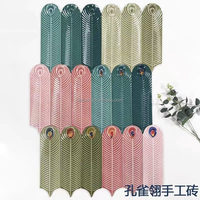 Carreaux en céramique émaillée à motif de plumes de paon, style nordique, tendance sur internet, briques faites à la main, décoration murale pour maison d'hôtes, hôtel, fond rose