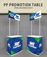 Comptoir promotionnel PP, table de présentation, stand d'échantillonnage, podium pour salon professionnel, équipement publicitaire extérieur pour événements