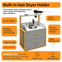 Chariot d'outils mobile pour coiffure, armoire de rangement de salon à 3 tiroirs avec roulettes universelles pour salon de coiffure