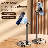 Support magnétique de bureau pour téléphone portable, universel, réglable, en alliage d'aluminium, compatible avec les appareils de 4 à 9 pouces, idéal pour les vidéos en direct