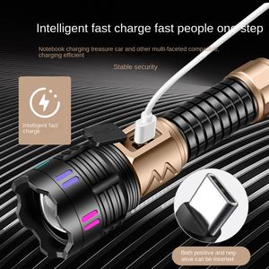 Фонарь YesFire с USB-зарядкой, IP65, с зумом, из алюминиевого сплава, сверхъяркий, с белым лазером, для наружного патрулирования, дальность луча 500 м - Product Image 4