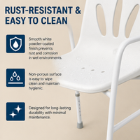 Chaise de douche en acier pour personnes âgées avec dossier - Équipement médical de haute qualité AndCare - Ventes chaudes