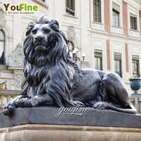 Figurine de jardin lion en bronze, modèle vintage de lion en forme d'animaux, sculpture d'extérieur, à vendre