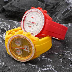 Bracelets de montre en silicone imperméables à extrémités incurvées, 20 mm, pour montres intelligentes, bracelets de sport en caoutchouc pour <span class=keywords><strong>Moonswatch</strong></span> - Product Image 5