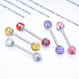 G23 F136 titanio 14G hilo interno pezón anillo Barbell chapado en oro circón cristal gema <span class=keywords><strong>mujer</strong></span> pecho <span class=keywords><strong>Piercing</strong></span> cuerpo joyería - Product Image 4