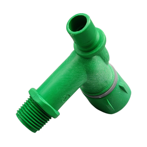 China Yunsu Modern Squared Cap Bathroom Green DN15 PP Tap Plastic 1/2" Water Faucet with Adapter - Product Image 6