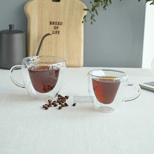Tazza da Caffè Espresso <span class=keywords><strong>a</strong></span> <span class=keywords><strong>Forma</strong></span> <span class=keywords><strong>di</strong></span> <span class=keywords><strong>Cuore</strong></span> in Vetro Borosilicato <span class=keywords><strong>a</strong></span> Doppia Parete HIGHWIN - Product Image 2