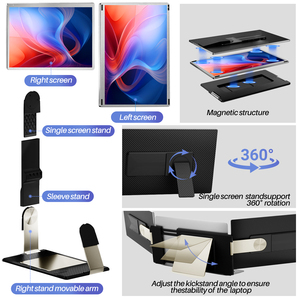 Moniteur triple portable de 15,6 pouces avec 1 câble USB, double écran <span class=keywords><strong>pour</strong></span> ordinateur portable, moniteur externe <span class=keywords><strong>pour</strong></span> ordinateur portable - Product Image 4