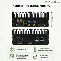 Mini PC Industrial sin Ventilador Intel N2930, DC 12V, RS485, RS232COM, RTL8111H, HDMI 1.4, Garantía de 3 Años, 2*USB3.0+4*USB2.0