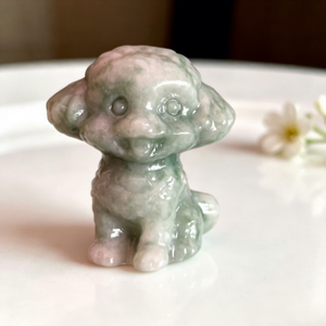 Figurine de chien Teddy en cristal naturel mélangé, 4,5 cm, sculptée à la main, statue de chiot en pierre de guérison, ornement animalier pour la décoration intérieure - Product Image 3