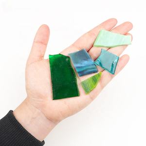 1kgグリーンブロークングリーンマルチカラー混合ステンドグラスモザイクスクラップとチップDIYモザイククラフト & 子供趣味 - Product Image 5