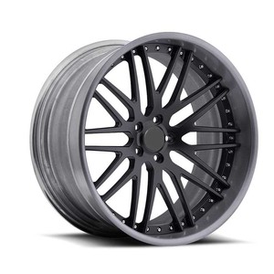 Jantes de voiture en alliage d'aluminium forgé, finition grise brossée avec lèvre chromée, 18 19 20 21 22 23 24 pouces, pour <span class=keywords><strong>Ferrari</strong></span> Audi BMW Mercedes - Product Image 2