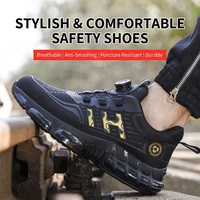 Zapatos de Seguridad Elegantes y Cómodos para Hombre, Parte Superior de Tejido Transpirable, Puntera de Acero Anti-Impactos, Resistentes a Pinchazos, Duraderos