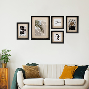 Trang chủ Gallery trang trí tường treo Cắt Dán 5 mảnh gỗ hình ảnh khung Set với Mat cho nhà văn phòng hiển thị - Product Image 6