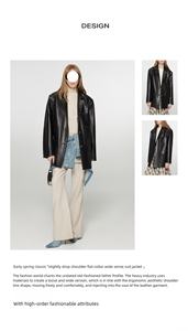 Giacca di pelle da donna originale personalizzata giacca di pelle d'agnello giacca di pelle minimalista giacca di pelle Varsity da donna - Product Image 3