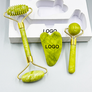 Beauty Green Stone Massager Jade Roller Face Double Sided Face Neck Lifting Massager Jade Roller Original