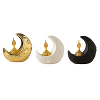 Bougie minimaliste pot couvercle brûleur d'encens décoration de la maison en céramique lune arabe brûleur d'encens EID Mubarak Ramadan décorations
